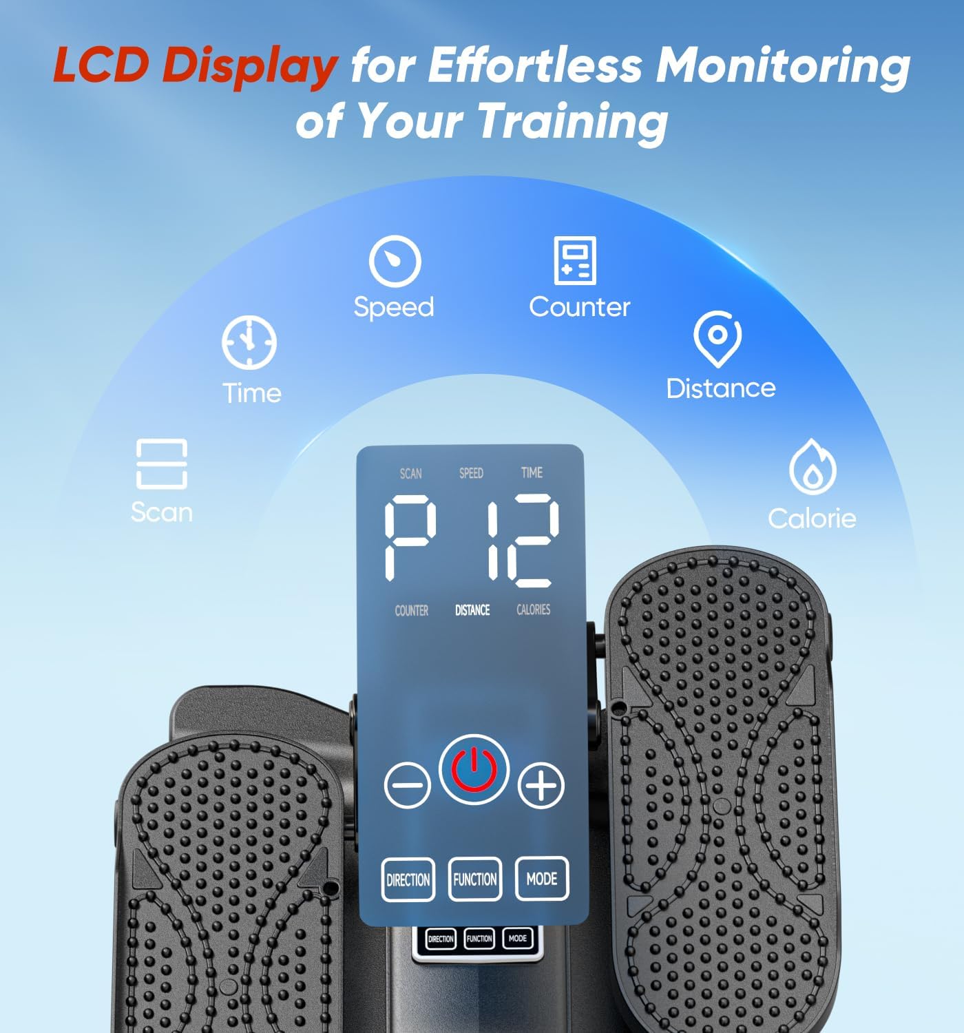 HOMGIM Under Desk Elliptical Machine - Quiet Motorized Leg Exerciser with Smart Remote, 12-Speed Manual Programs Auto/3 Auto Programs LCD Display & Bidirectional Motion for Home/Office (Blackish Gray)