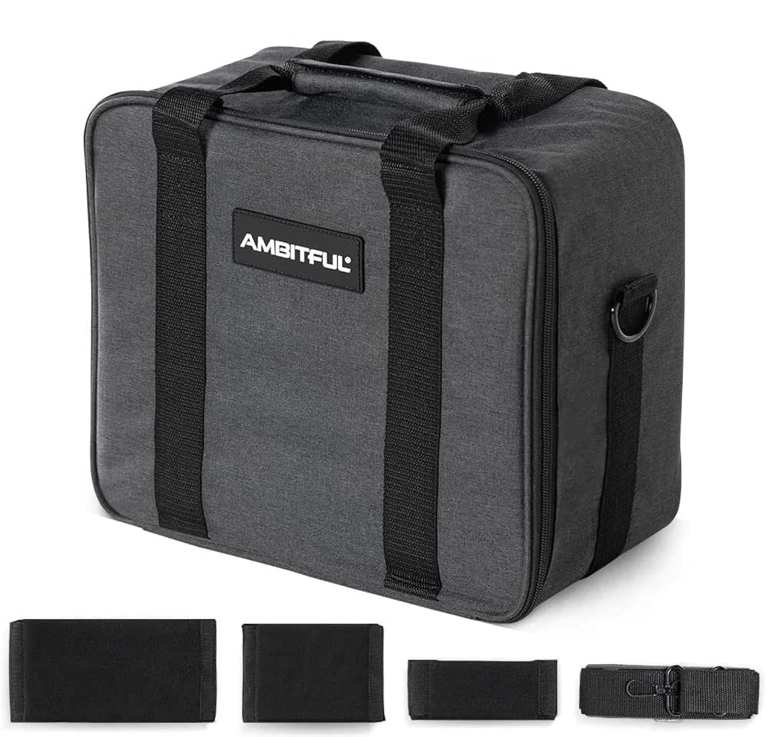 Ambitful PB19 Portable Carry Bag Shoulder Straps Carry on Case for Studio Flash Light, LED Video Light, Camera Outdoor Photography Photo Video Accessories (33x29x15cm)