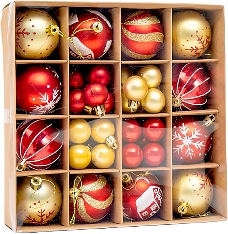 Amazon Co Jp クリスマスボール オーナメント クリスマスボールセット ツリーペンダント装飾的な 休日 パーティー 花輪 木 44個のためのクリスマスつまらないもの クリスマスオーナメント クリスマスツリー飾り Color B Size 2 36 1 38inch おもちゃ