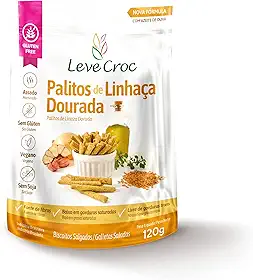 Biscoitos salgados sem glúten Leve Croc Palitos de Linhaça Dourada 120g
