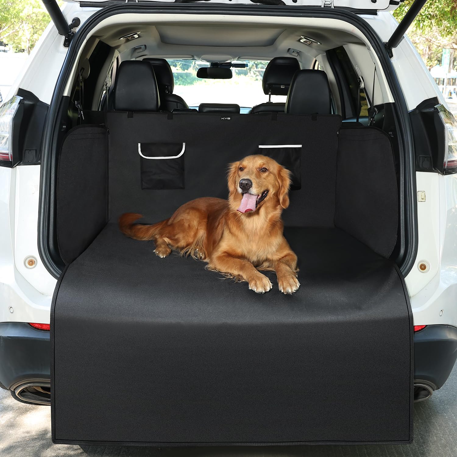 KYG Funda Maletero Coche Perros XXL Protector Maletero Resistente al Agua Funda Maletero del Coche Fácil de Instalar Resistente a la Suciedad con Protector Lateral y Parachoques, 115 * 185 * 48cm