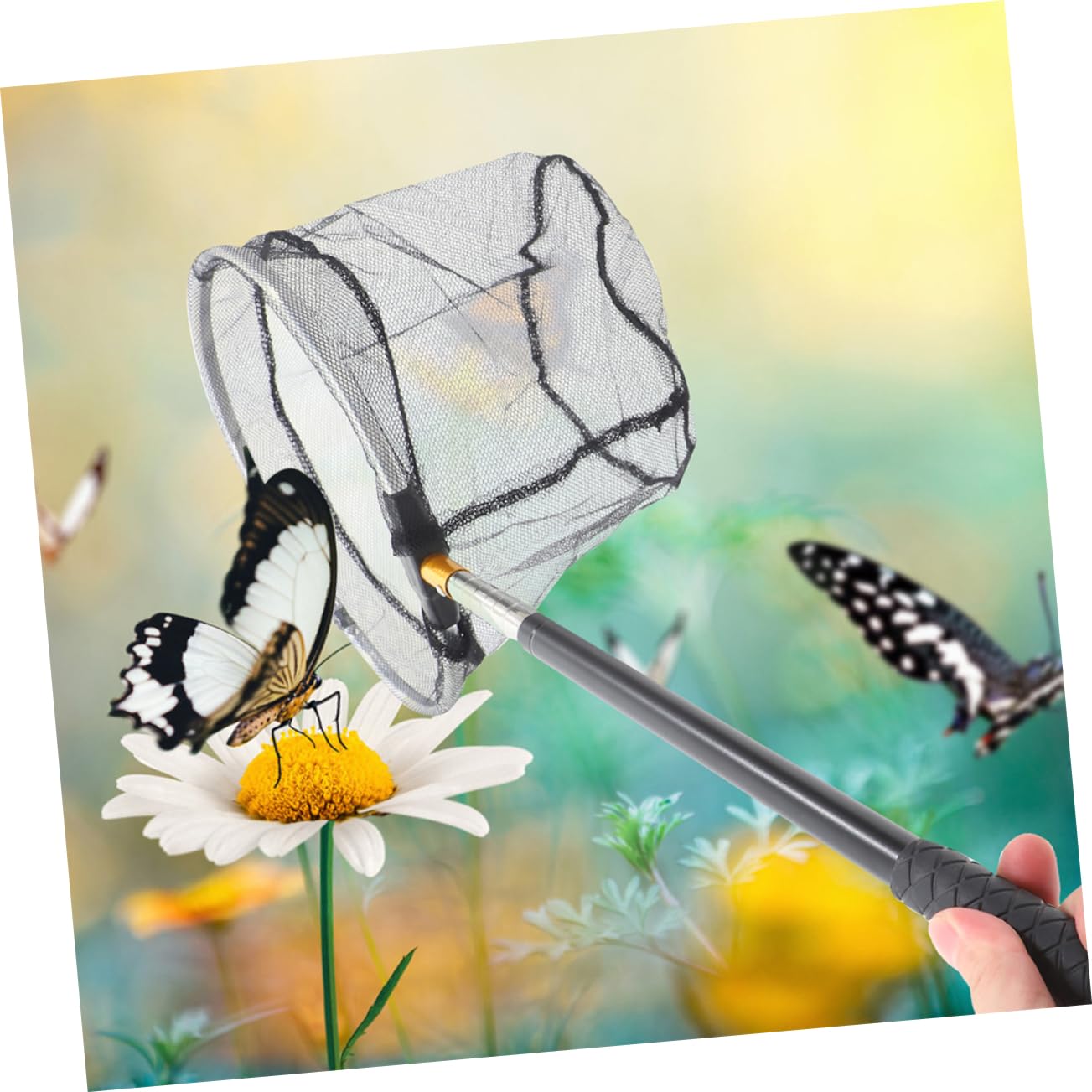 BESPORTBLE Kinder-Kopiernetz tragbares Angelnetz Fliegenfischernetz Angelzubehör Fischernetz mit langem Griff Karpfen Kescher Fischernetze für Salzwasser Kajak Fischernetz Kescherstange