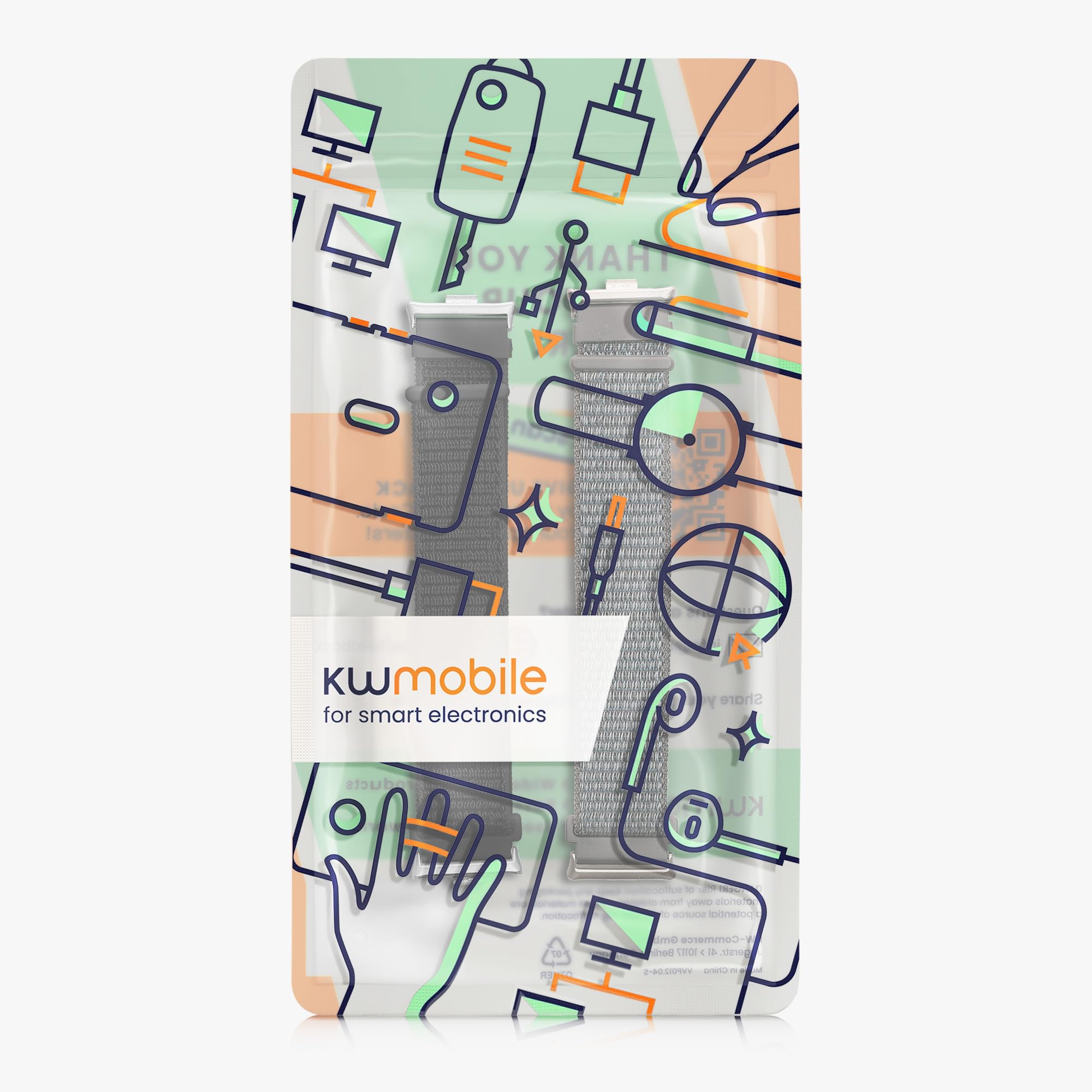 kwmobile 2 x pasek do zegarka Xiaomi Redmi Watch 4 / Band 8 Pro - zestaw opasek fitness z nylonu - zapasowy smartwatch - czarny wielokolorowy
