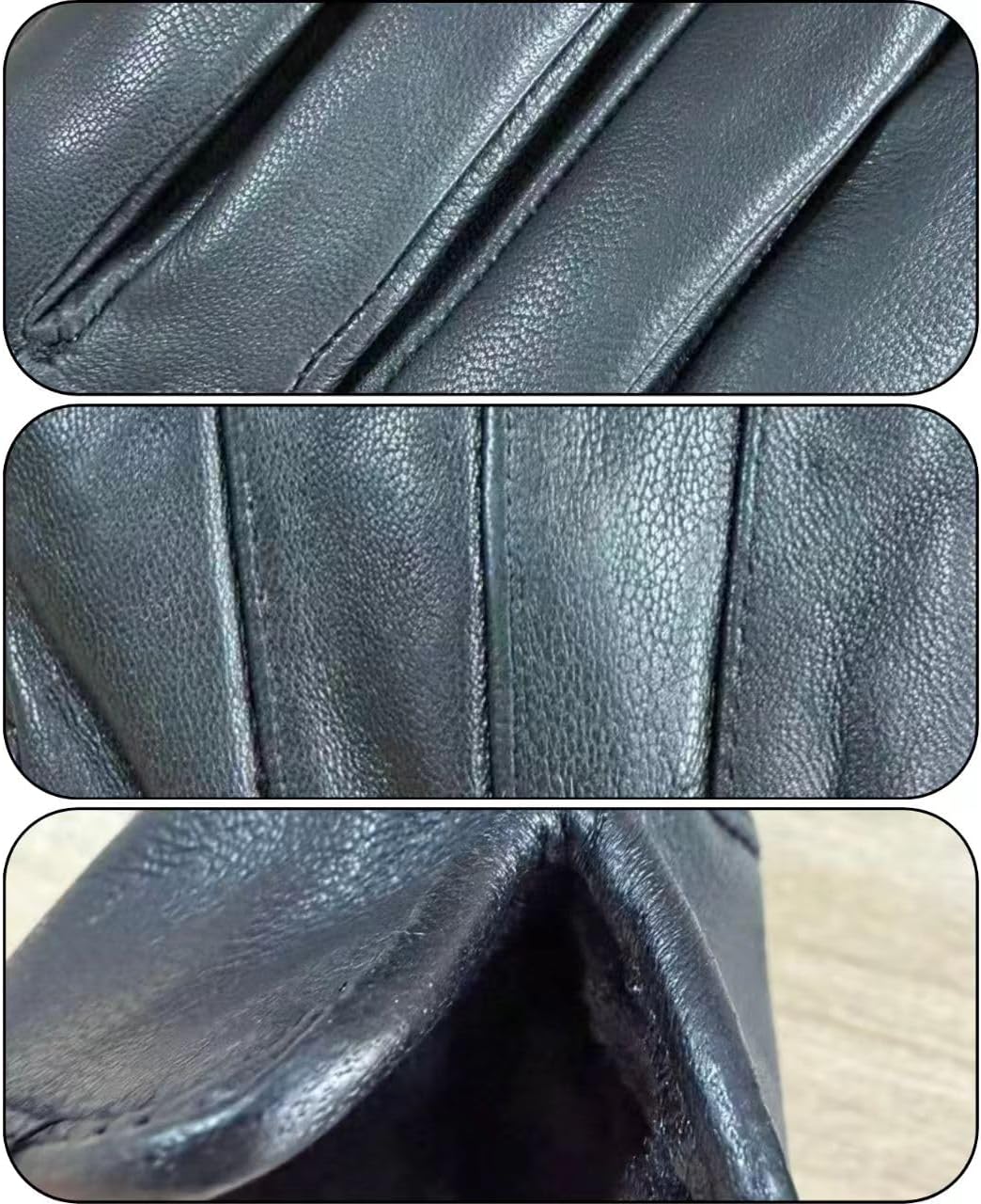 Leather Womens Gloves Winter Fleece Lined Touchscreen W041US - Image 5