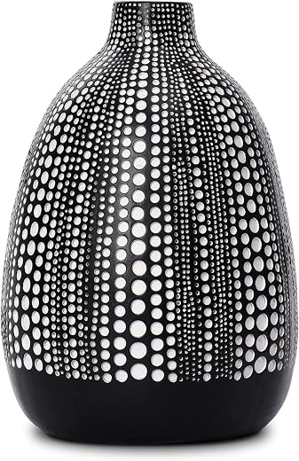 Modern Black and White Dot Vase