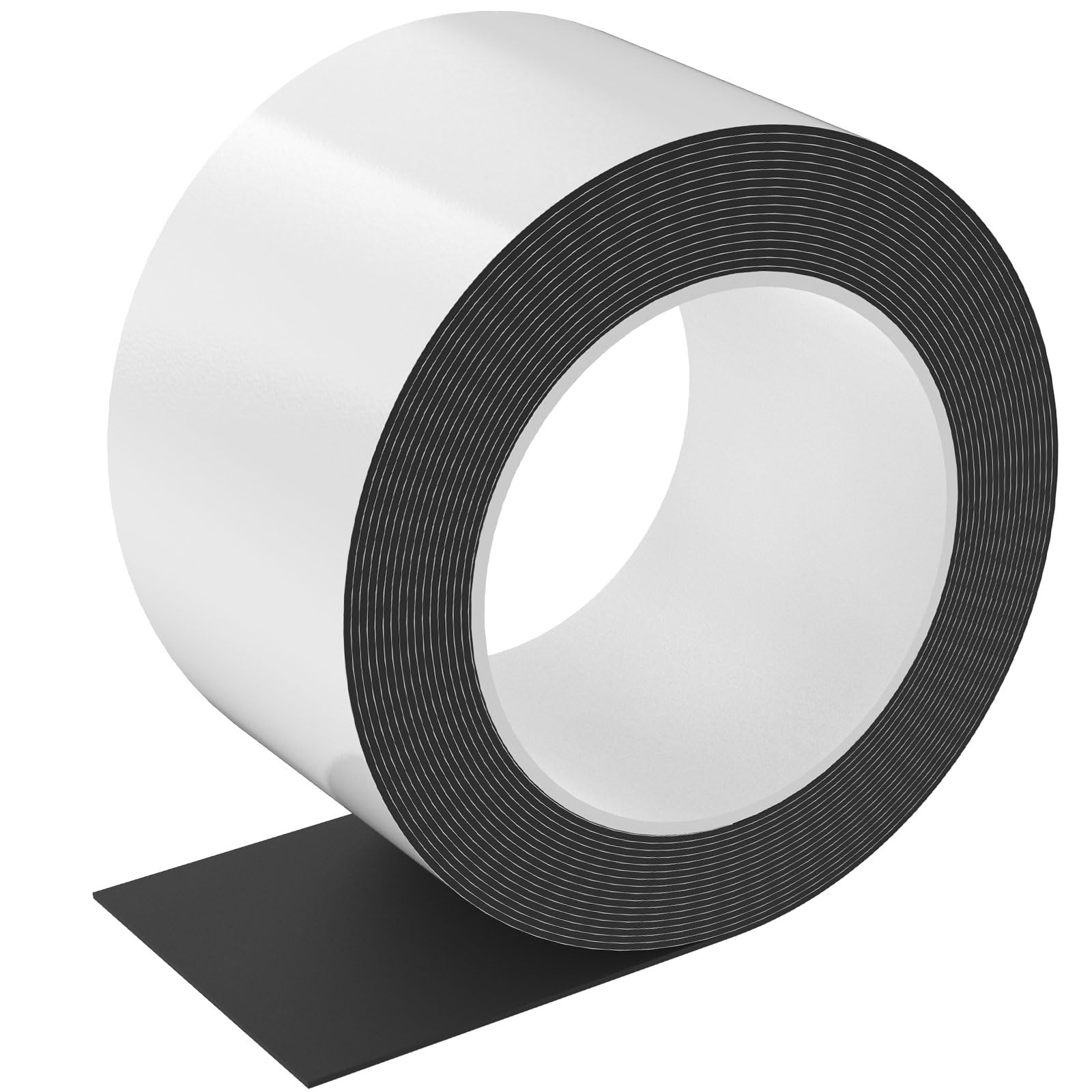 16.4FT x 2 inch EVA Single-Sided Adhesive Foam Tape,Single-Sided Sealing Strip Foam Pad Sponge Tape Window Weatherproof,Self-Adhesive EVA Insulation Sealing Tape for Door Window Weatherstrip(Black)