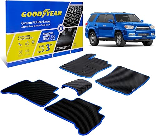 Miniatura 32 de Goodyear Alfombrillas de coche para todo tipo de clima, ajuste personalizado para Jeep Cherokee 2019-2023, juego de 5 piezas, forros de piso
