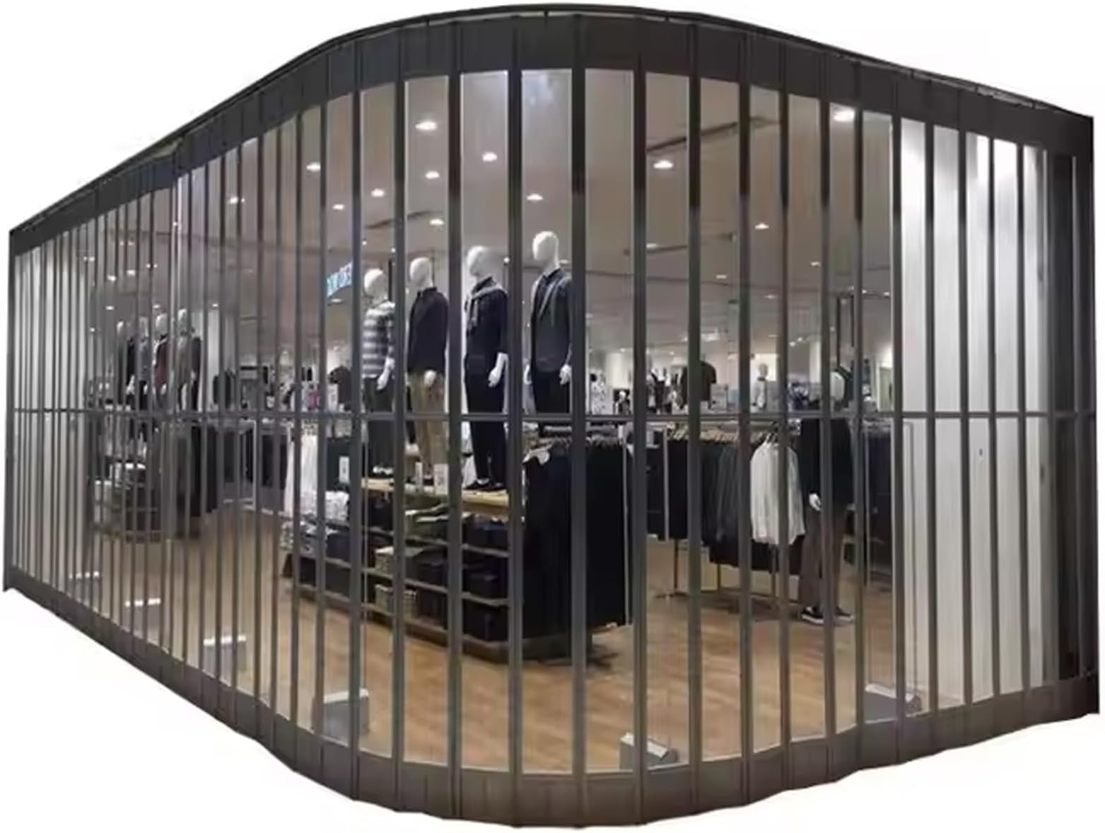 Transparent Panel Folding Sliding Door with Handle for Room Divider and Bathroom Partition