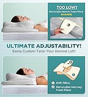 Vista 6 de Almohada Cervical para el Cuello para Alivio del Dolor, Almohada de Espuma Viscoelástica Refrescante para Personas que Duermen de Lado, Espalda