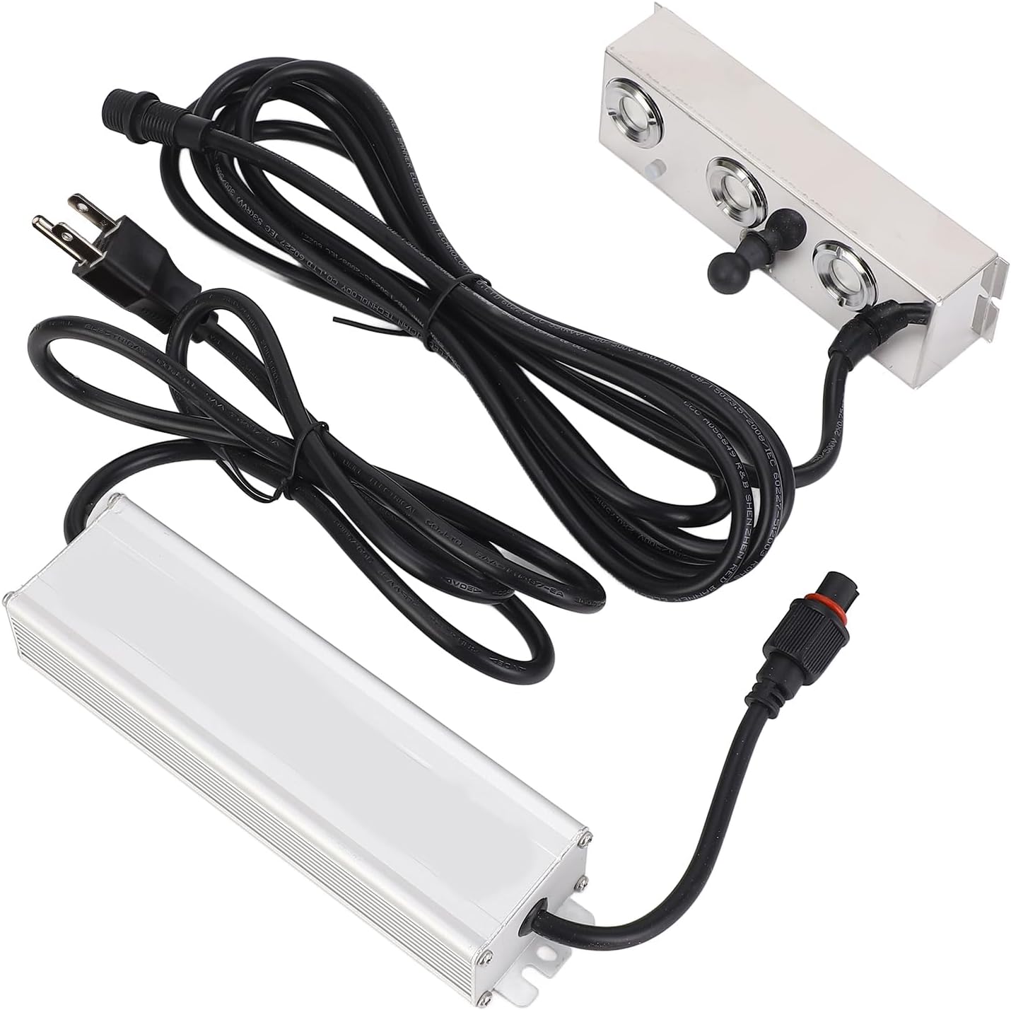 Hyuduo 3 Heads Ultrasonic Fogger with IP67 120W Power Supply 1500ml h Mist Maker for Water Pond Greenhouse Landscape Indoor and Outdoor (US Plug)