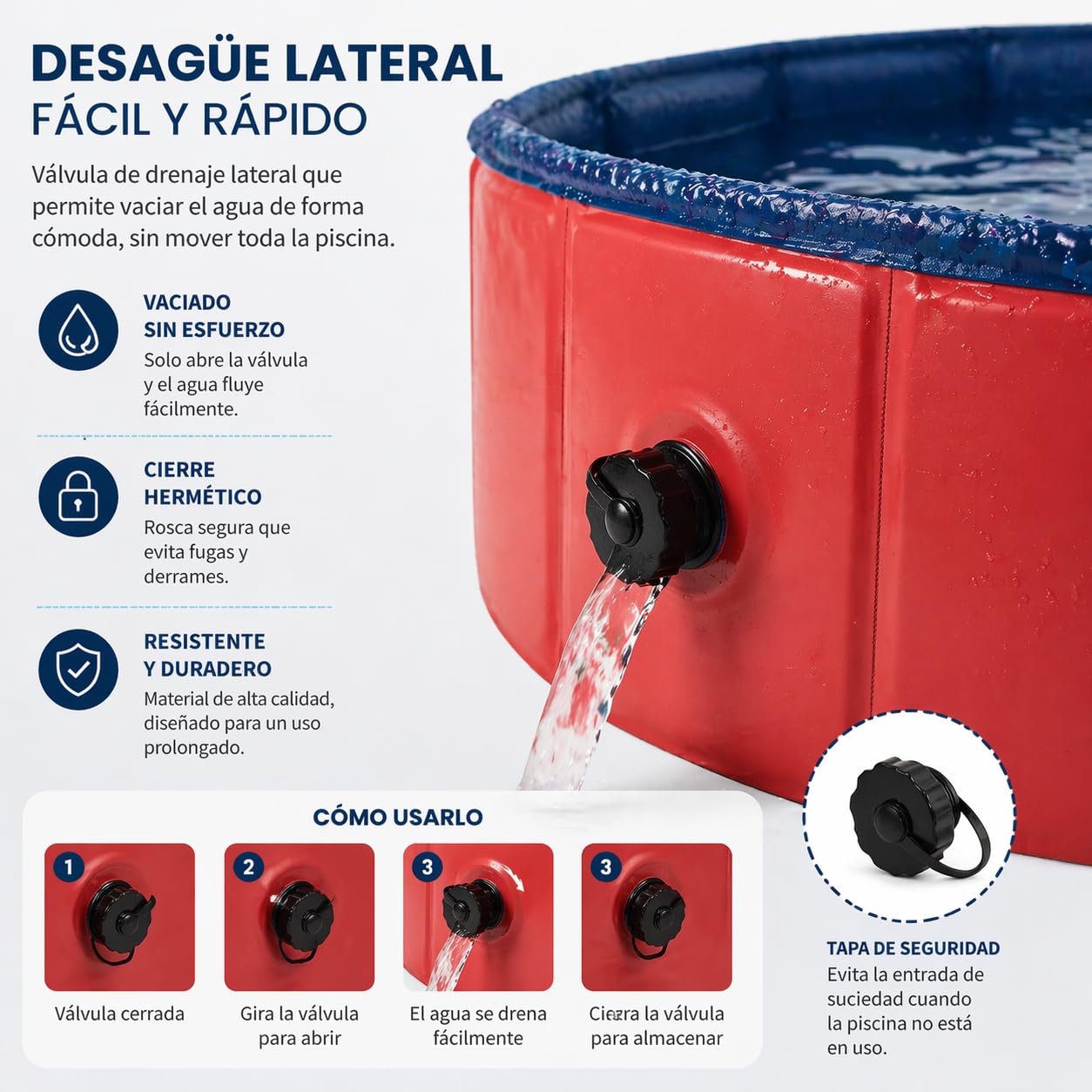 Piscina para Perros 160x30cm - Piscinas Desmontables - Piscina Desmontable - Piscina Perros - Piscinas para Perros - Bañera Perro - Mascotas - Baño para Perros - Refrescar Mascotas - Piscina Rigida