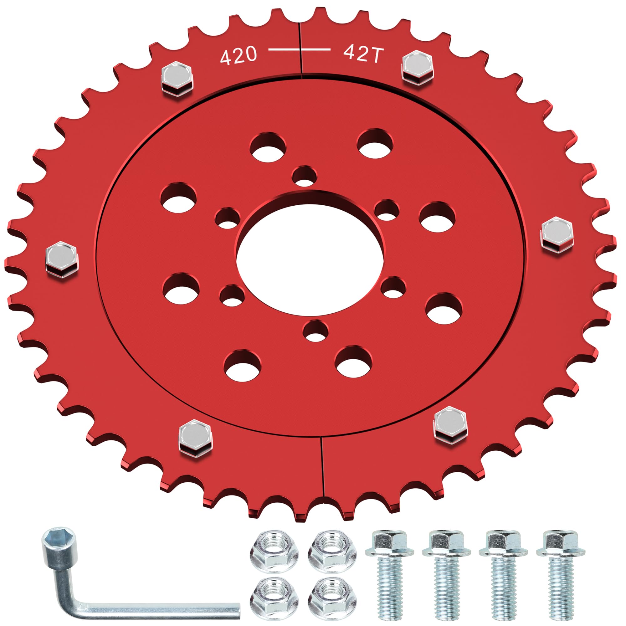 Mini Bike 420 Pignone 42 denti Go Kart Split Pignone Hub Compatibile con Coleman BT200X CT200U CT200U-EX Baja Warrior Massimo MB200 Predator 212cc 200cc 196cc 6.5hp Mini Bike Parts