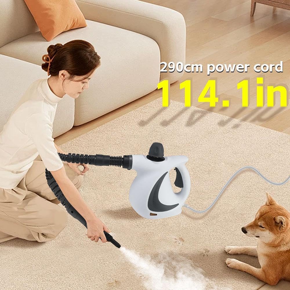 Steam Cleaner Pro - Handheld Pressurized Steam Cleaner with 12 pcs Accessories for Home Use,Portable Multi-surface Deep Cleaning for Cleaning Car Floor Upholstery Walls Grout and Tile