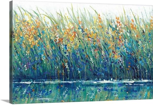 GREATBIGCANVAS Wildflower Reflection II Canvas Wall Art Print by Tim Otoole, Contemporary, Home Decor, Artwork, 36"x24in "