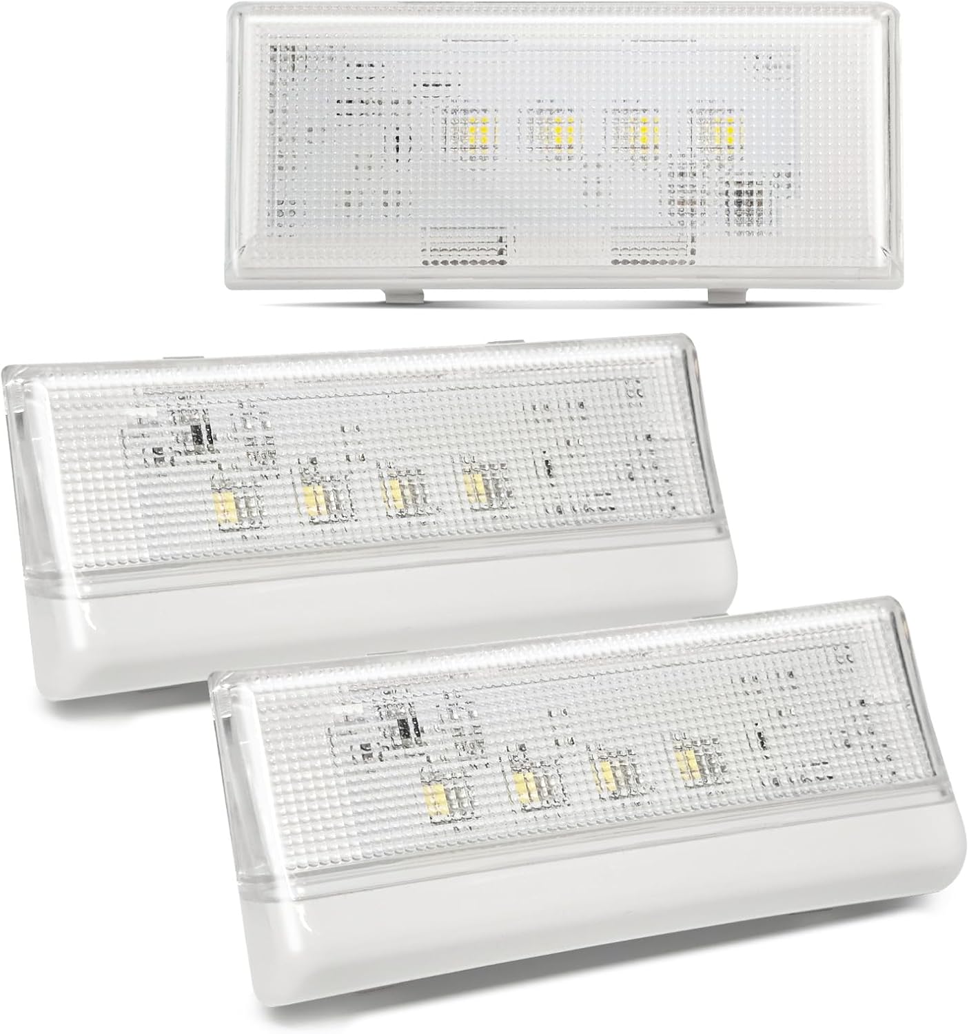 Upgraded W10515057 & W10515058 Refrigerator LED Light Kit (3-Pack) with Tapered Lens and Bezel - Compatible with Whirlpool, Maytag, Kenmore, KitchenAid - Replaces WPW10515057, AP6022533, PS11755866