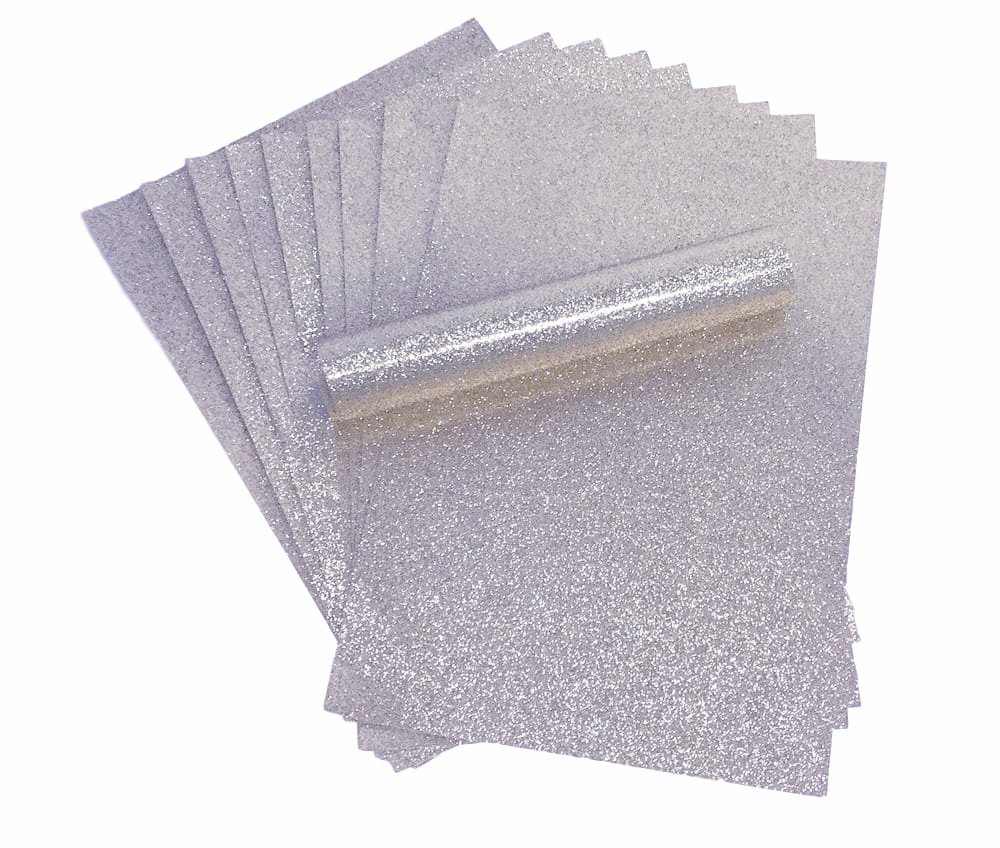 Syntego Silver A4 Glitter Paper Sparkly Soft Touch Non Shed Thick 150Gsm Paper Pack Of 20 Sheets