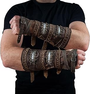 アームガード中世 - スチーム パンク レトロ騎士レザー バトル アーム ガード - リストバンド アームブレイサー ハロウィン コスプレ コスチューム アクセサリー Bami
