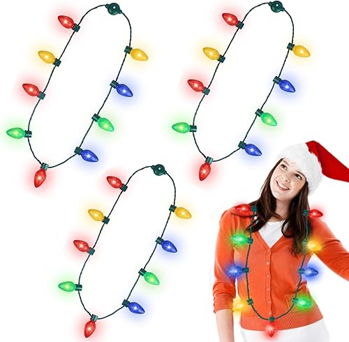 Miniatura 10 de Collar iluminado con bombillas de arco iris para recuerdo de fiesta, juguete intermitente para fotos de cumpleaños, boda, rave, carnaval, decoración