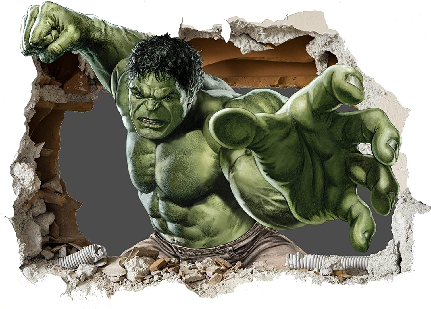 Marvel The Incredible Hulk 3D Wall Crack Wall Smash V0404 Wall Sticker