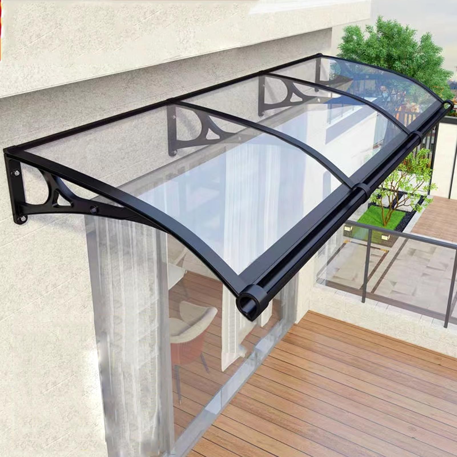 Couverture d'abri de pluie de fenêtre en polycarbonate incassable