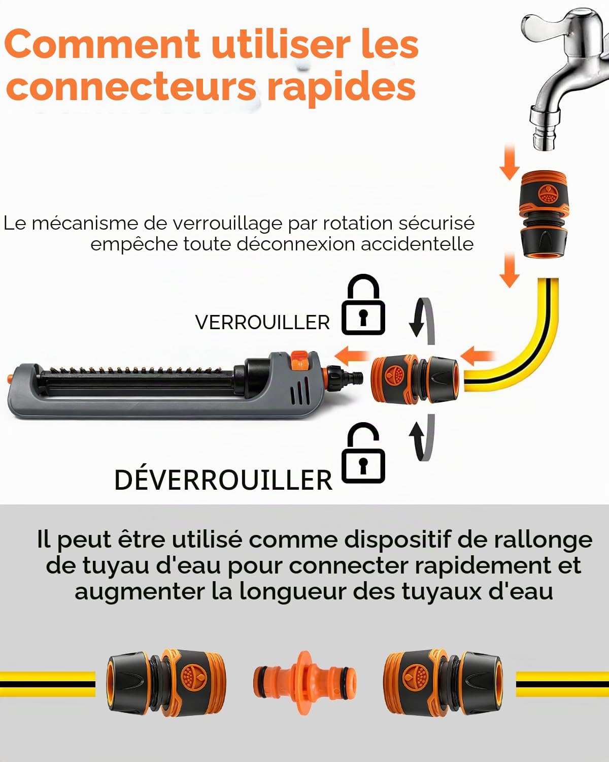 Cloudvalley Pulvérisateur, 19 sorties d'eau, équipé de raccord rapide pour tuyau, pulvérisateur de jardin, large zone de pulvérisation, arrosage uniforme