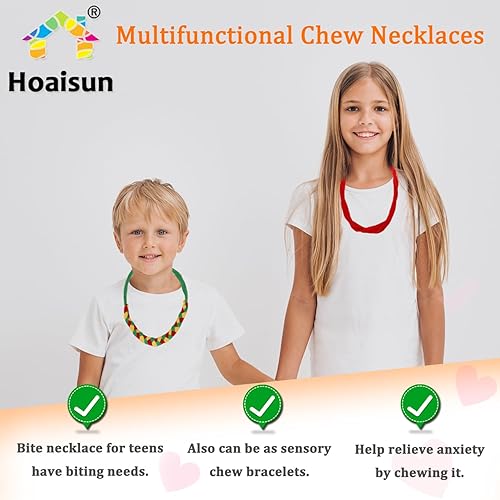 Miniatura 3 de Collares masticables para niños sensoriales, collares masticables de tela de rizo para niños y niñas sensoriales con masticación, dentición,