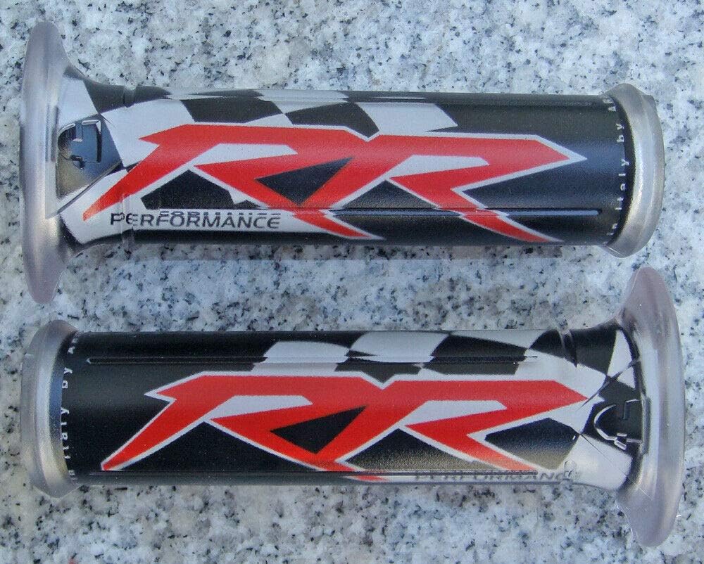 Red RR Logo Gel Hand Grips Compatible with Honda CBR500R CBR600RR CBR929RR CBR954RR CBR1000RR CBR1100XX CBR125 CBR250 CBR300 CBR500 CBR600 CBR 125 250 300 500 600 600RR 650 900 929 954 1000 RR 1000RR