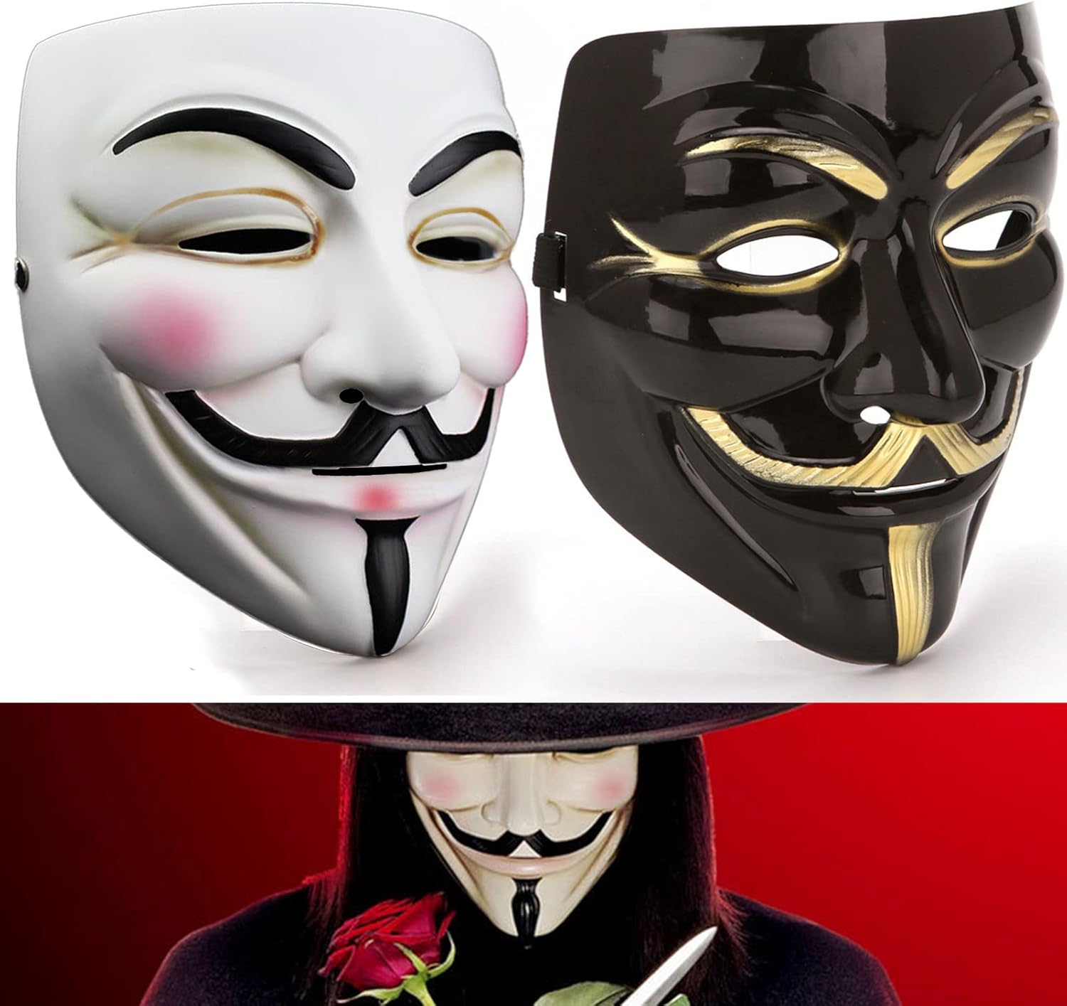 ENAIAH Game Master Maske Guy, 2 Stück Hacker Masken V für Vendetta Guy