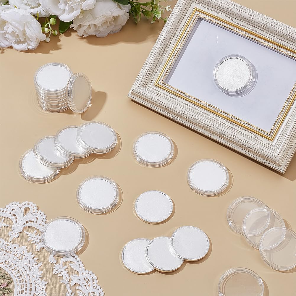 WEBEEDY 20pcs Blank Challenge Coin Silver Engraving Blanks Coins Iron with Acrylic Protection Box for Challenge Coins DIY Jewelry Making Commemorative Collection（40x3MM/1.6 * 0.1INCH）