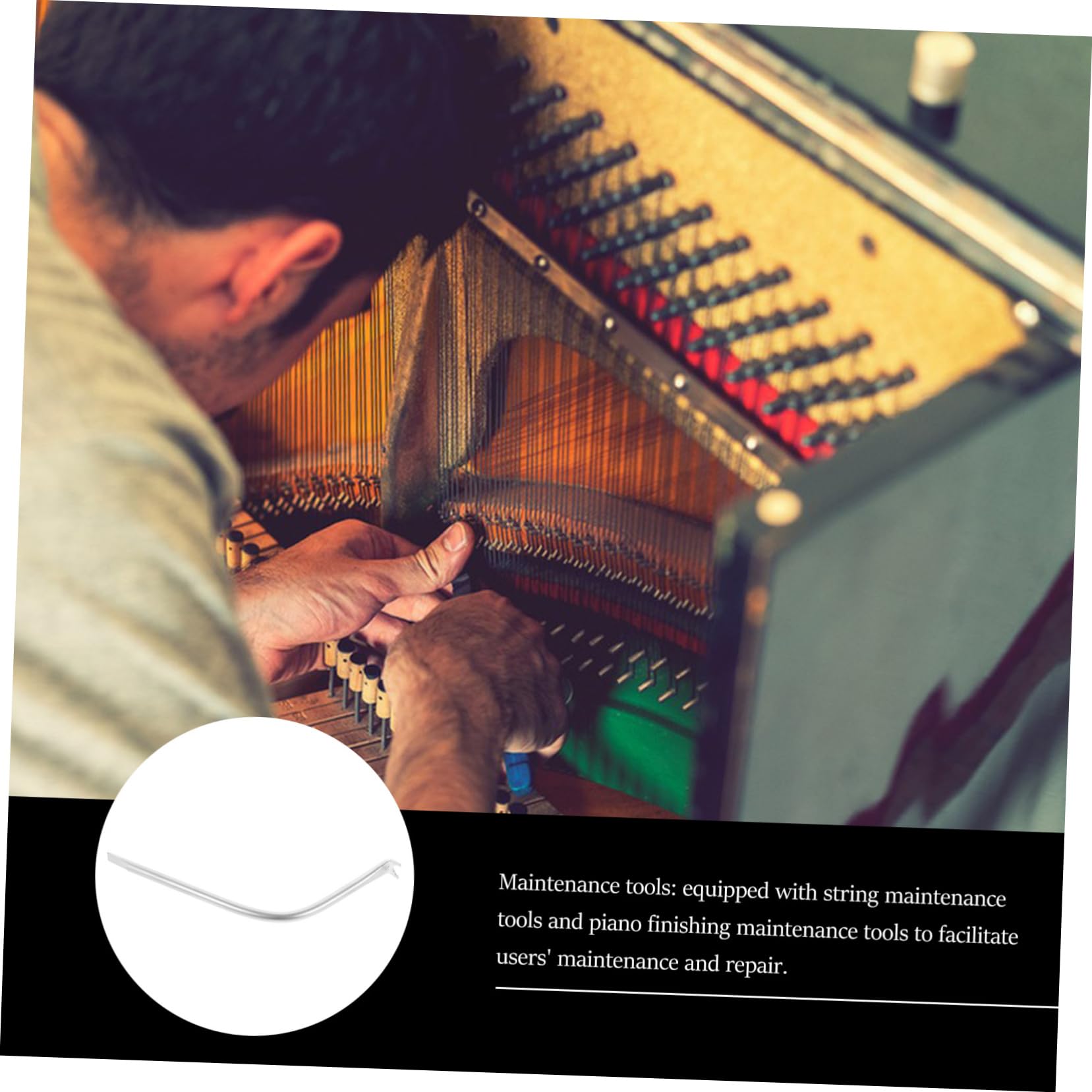 HEMOTON 4 Uds Cuerda De Piano Gancho De Cuerda Accesorios De Reparación De Instrumentos Musicales Herramienta De Reparación De Instrumentos Herramientas Profesionales De Reparación De