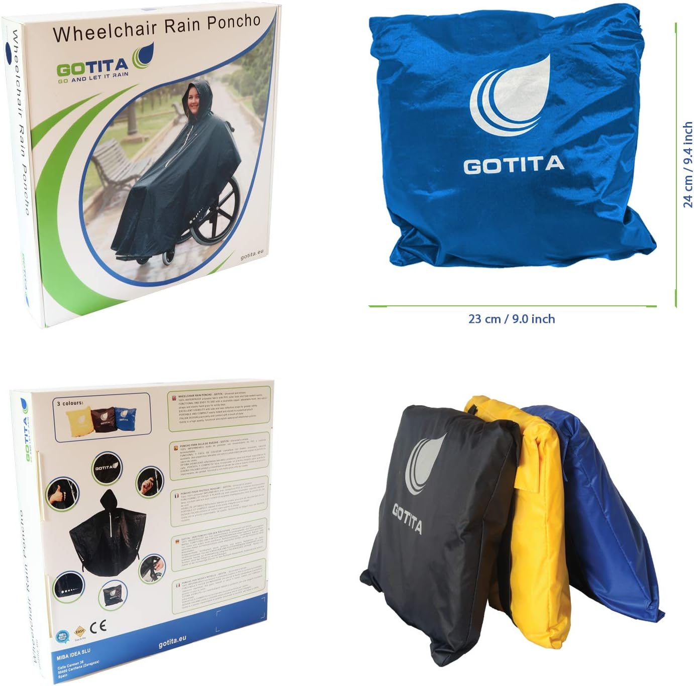 – Waterproof Poncho for wheelchairs – Universal Raincoat – Italian design