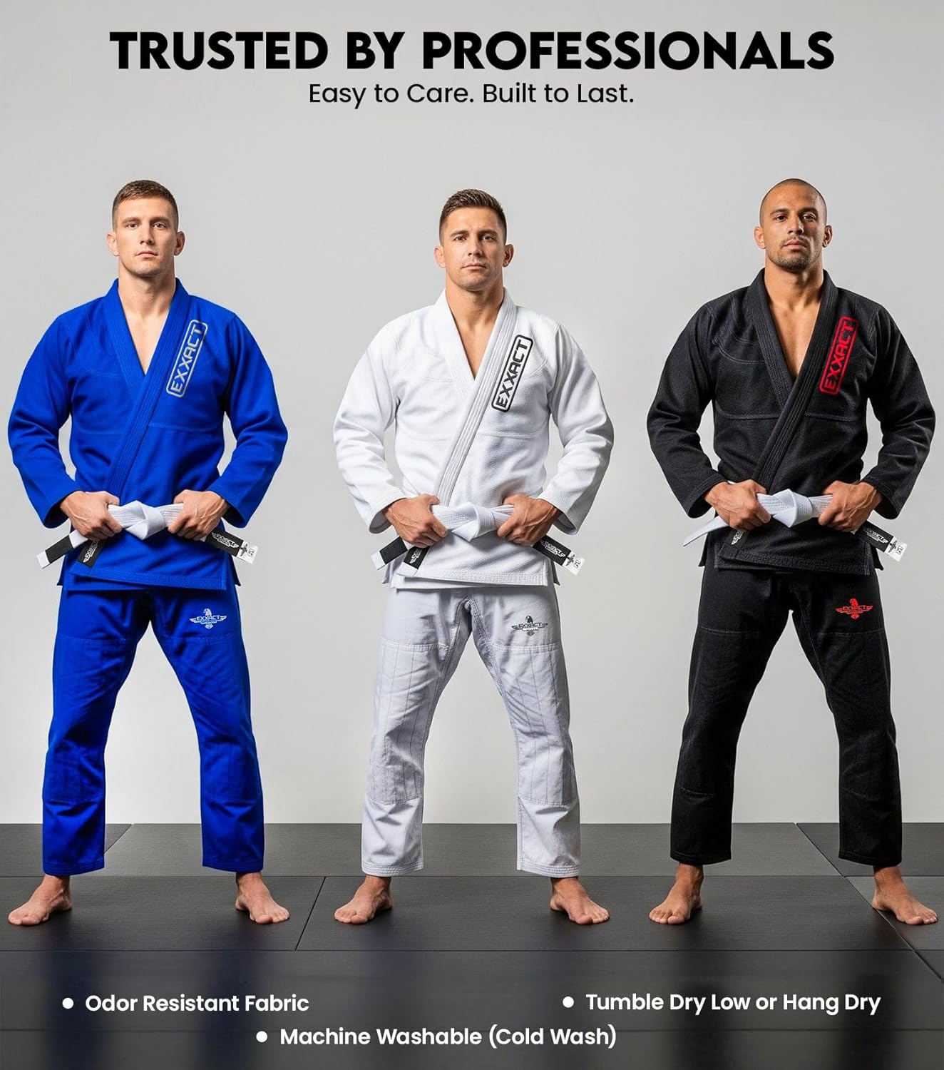 Exxact Sports BJJ Gi Men, Lightweight IBJJF Legal Jiu Jitsu Gi with Preshrunk Fabric & Free Belt for Training & Competition