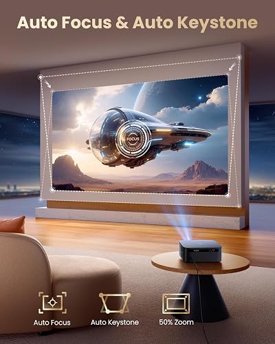 Projector【1500 ANSI/Google TV/Netflix Ready】WiMiUS 4K Projector for Bedroom Full HD 1080P, Auto Focus/Keystone, WiFi 6 & Bluetooth Smart Outdoor & Indoor Home Cinema Projectors - 5