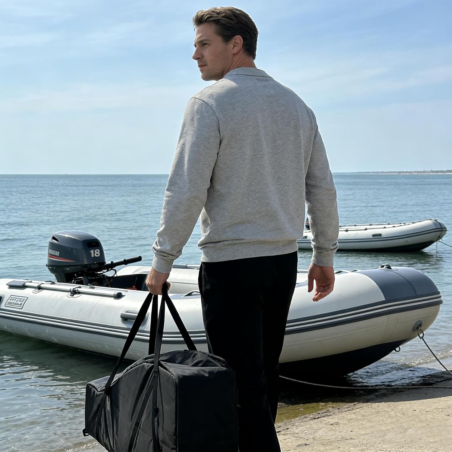 Outboard Motor Carry Bag, Waterproof Outboard Engine Travel Bag for Under 18HP or Under 88lb Outboard Motor - 1680D Oxford Fabric with Padded Lining, Small Outboard Engine Carry Bag for Travel