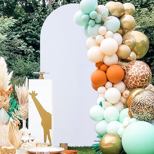 Miniatura 6 de FUHSY Cubierta de fondo para arco de boda, fundas de soporte de arco blanco para telón de fondo de Chiara de 2.1 x 5 pies, cubierta arqueada de