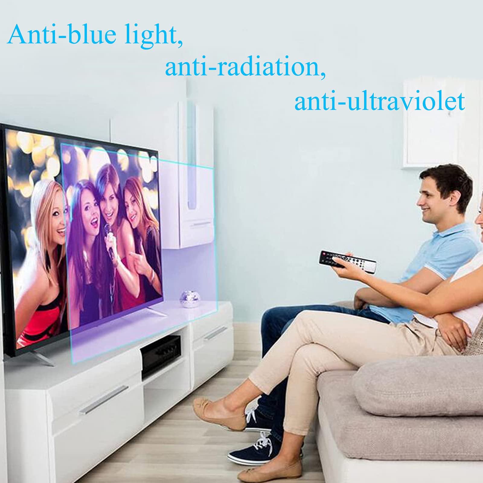 39-42 Pulgadas Protector De Pantalla De TV, Película Antirreflejo Alivia La Fatiga Ocular, Anti Luz Azul, Adapta a LCD, HDTV, Monitores y Pantallas,Matte-40in(886X498) mm
