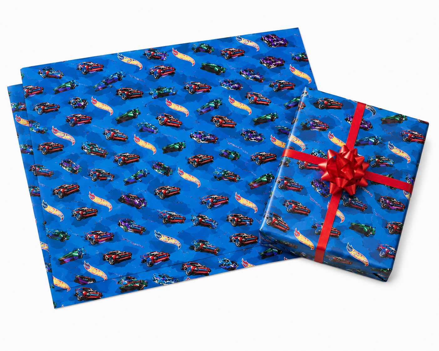 Hot Wheels Wrapping Paper for Boys Birthday Gifts – Official Hot Wheels Gift Wrap with 2 Sheets & 2 Tags