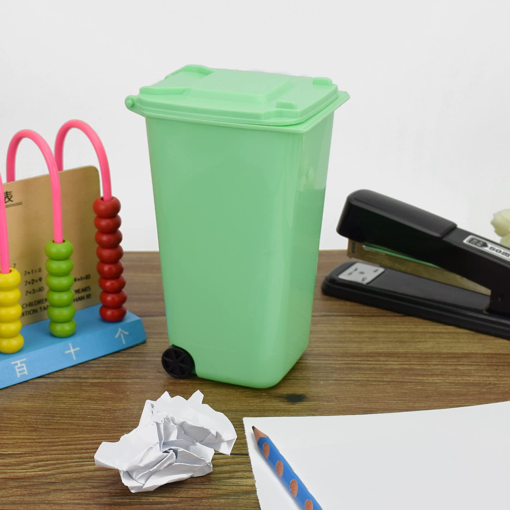 Mugtel Mini Trash Can with Lid Swing Top Small Trash Can Pen Holder for Car Bedroom Office Desktop (4 Pcs - Image 4