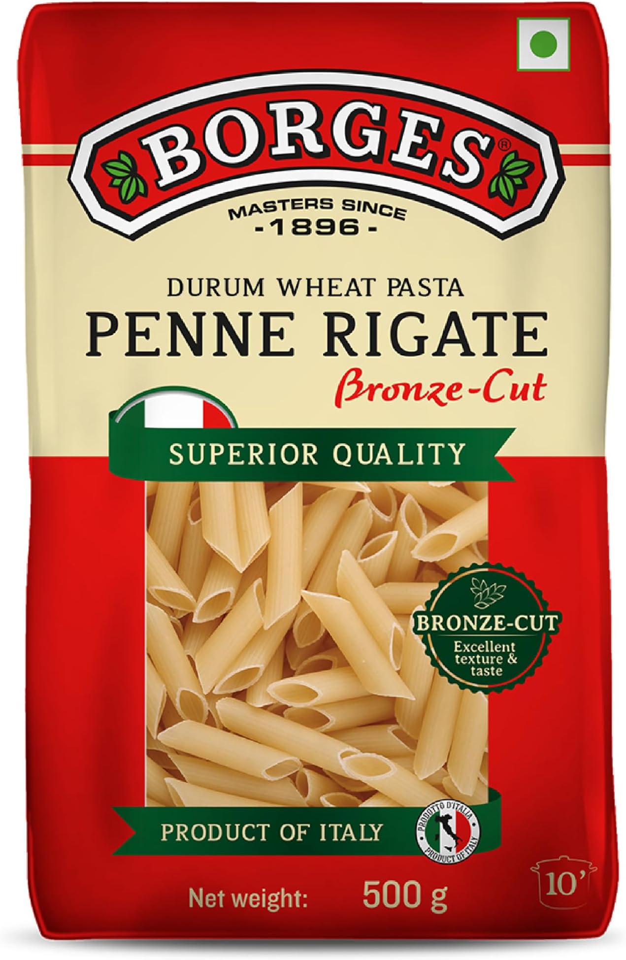 Penne Pasta - 500 gm| 100% Durum Wheat | Imported from Italy | High in Protein |No Preservative