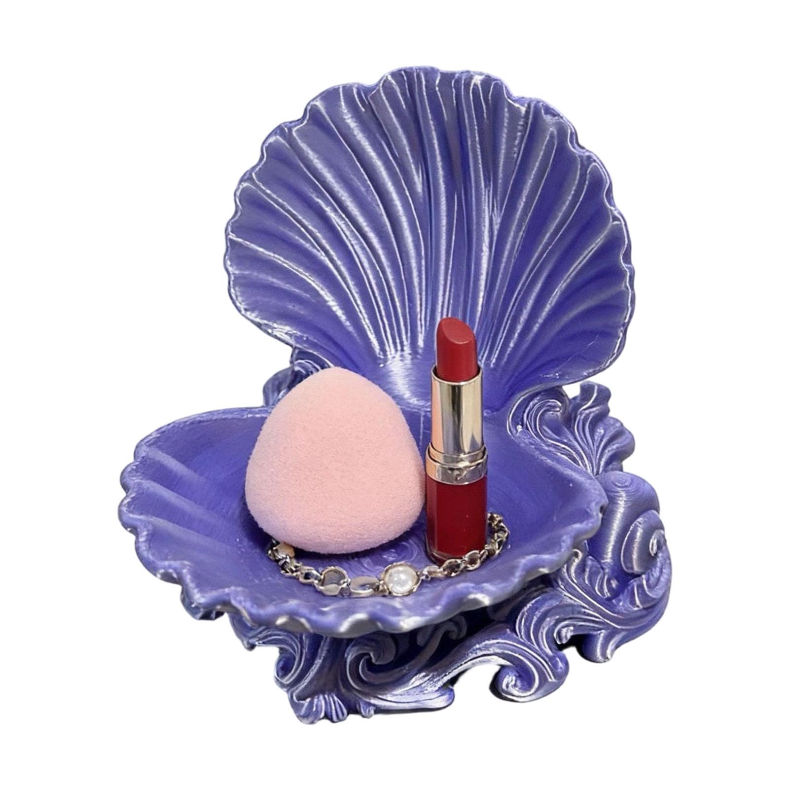 CUNZJIA Elegant 3D Printed Seashells Jewelry Tray for Earrings Necklaces and Small Accessories Stylish Decorative Bowl