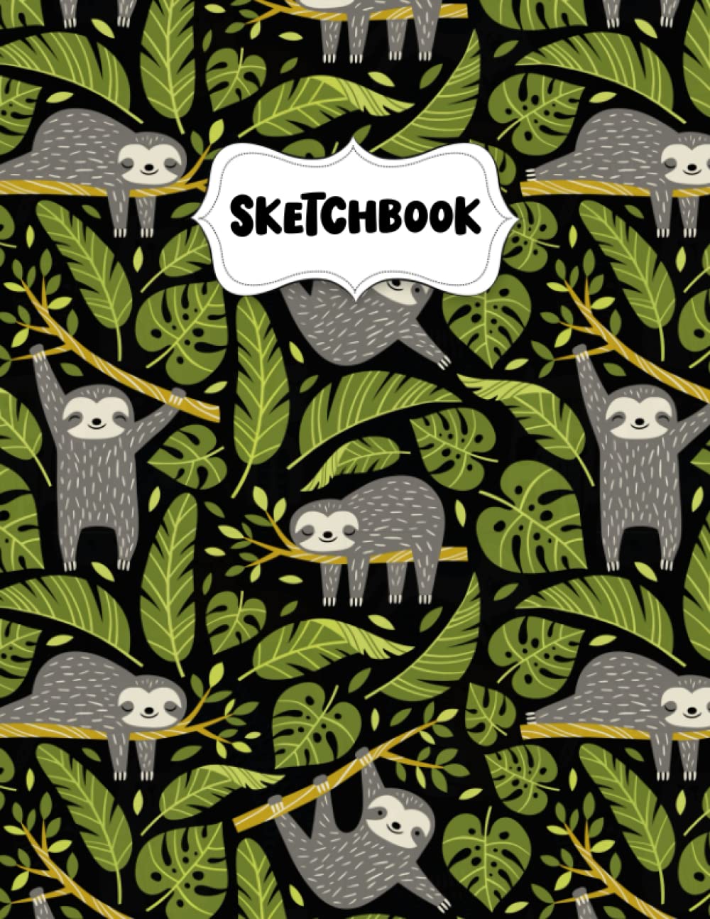 Sketchbook: Cute Kawaii Sloth Sketch Book for Drawing: Blank Sketch Pad for Drawing for Kids: Sketchpad for Drawing for Kids, Bleed Proof Art Sketch Book 8.5 x 11