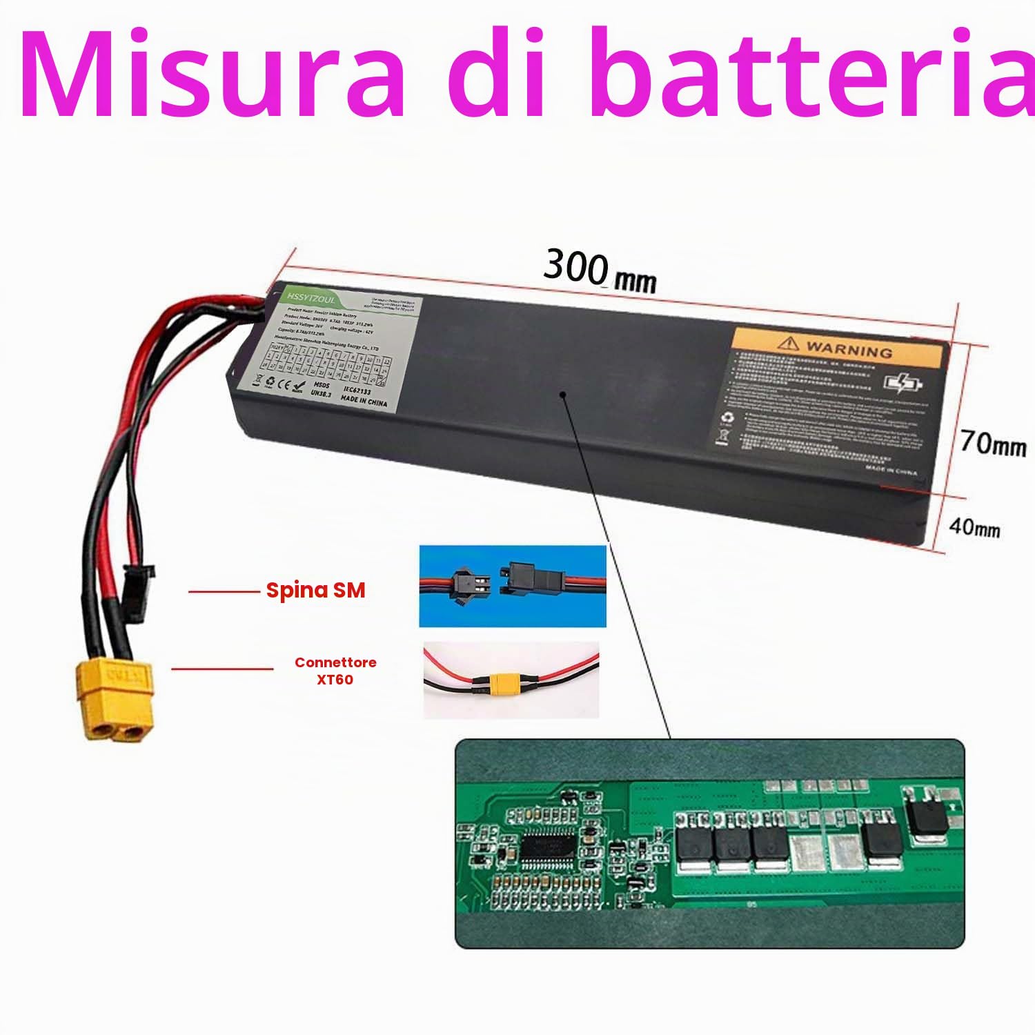 36V Batteria Scooter Elettrico 7.8AH/8.7AH Batteria per Scooter Accessori di Ricambio per Scooter Elettrici Batteria Integrata nel Monopattino