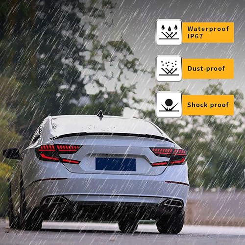 Miniatura 6 de VLAND Luces traseras LED compatibles con Honda Accord de 10 generación 2018-2022 con escaneo dinámico de animación respiratoria DRL, con secuencial,