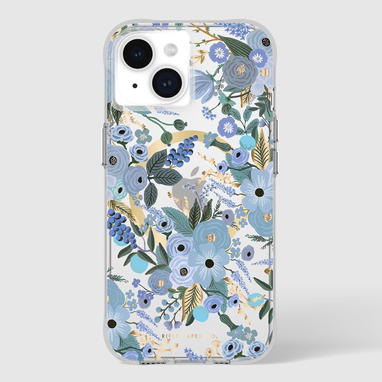 Rifle Paper Co. iPhone 15 Case [Compatible with MagSafe] [12ft Drop Protection] Cute iPhone Case 6.1" with Floral Pattern, Anti-Scratch Technology, Shockproof Material, Slim Fit - Garden Party Blue