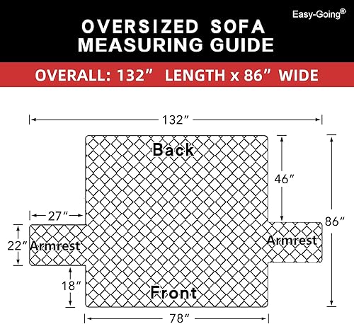Miniatura 6 de Easy-Going - Funda reversible para sofá extragrande, resistente al agua, con varillas de espuma, correas elásticas, protector de muebles para
