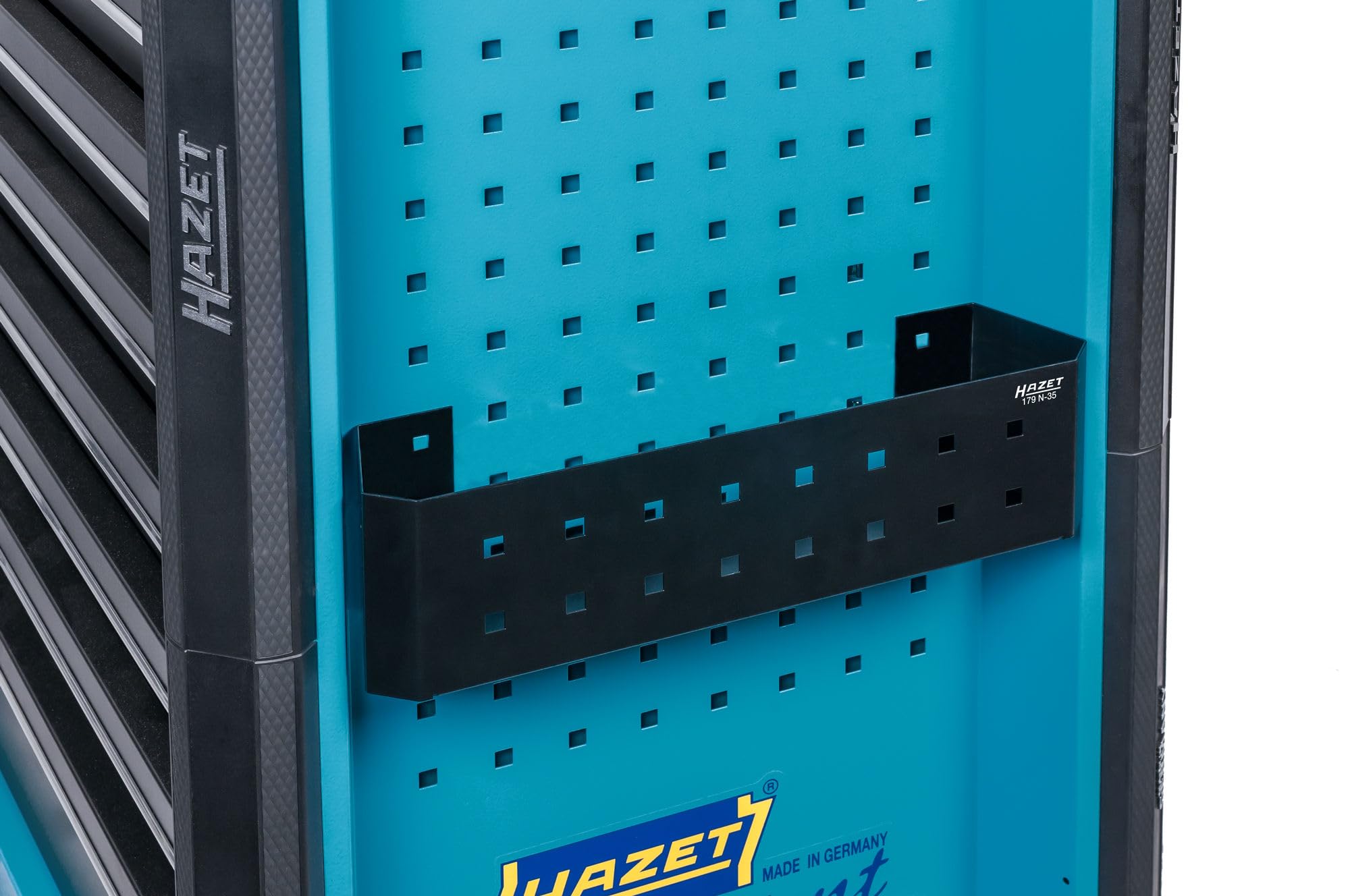 HAZET 179N-35 Dosenhalter, für 4 Dosen, passend hinter Tür 179N-21, einfache Montage mit Verriegelungsclip, für Werkstattwagen, glatte Beschichtung, leicht zu reinigen