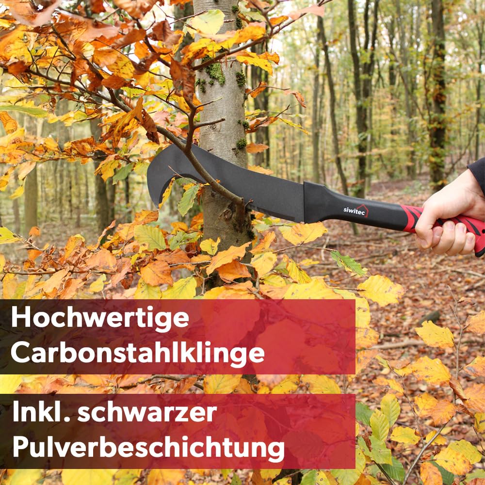siwitec Machete, Feder-Karbonstahl-Klinge, Kunststoffgriff, Garten Werkzeug Machete, Machete für Garten und Wald