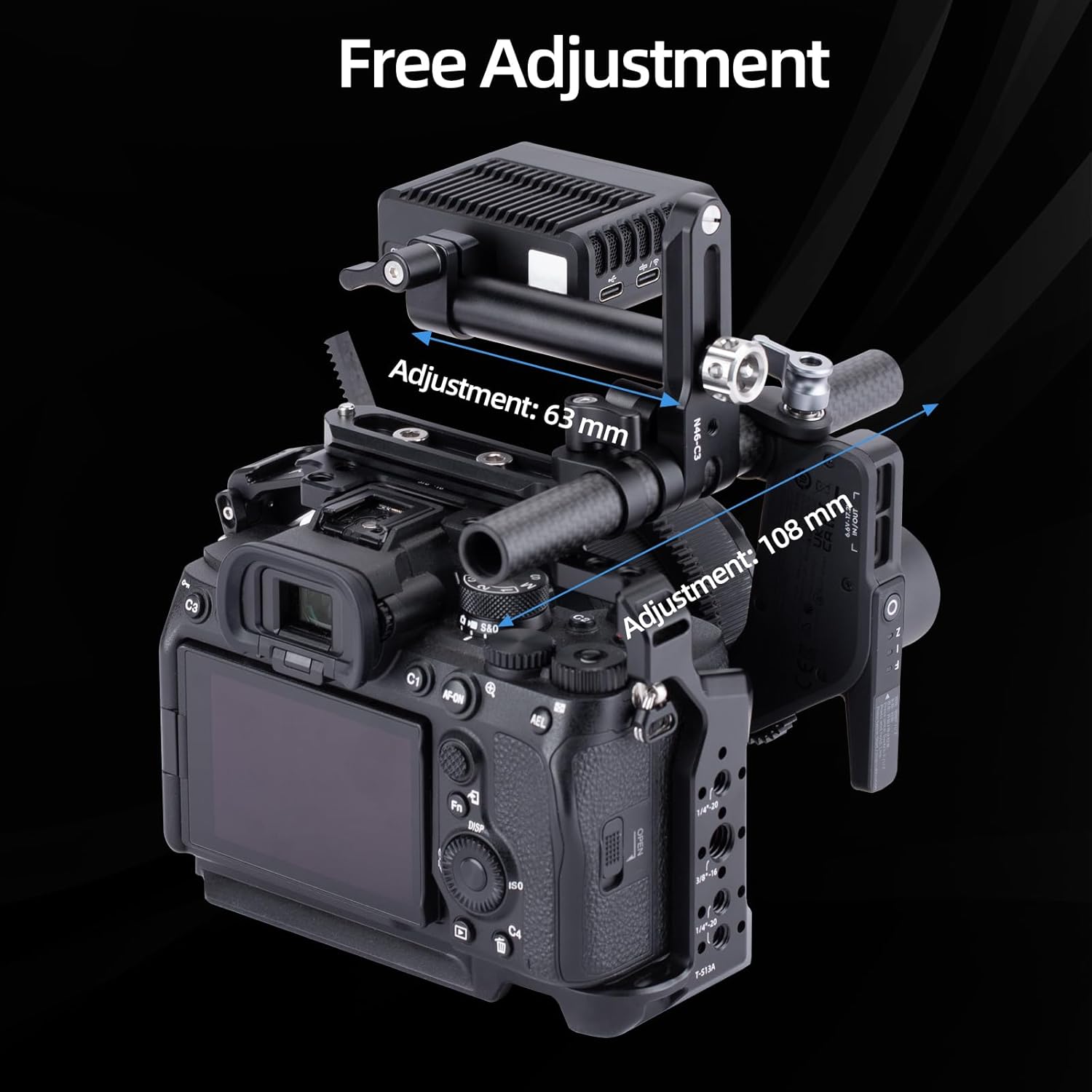 Nitze LiDAR Mounting Kit for DJI Focus Pro LiDAR and Focus Pro Motor, Supports Adjustments - T-D02C