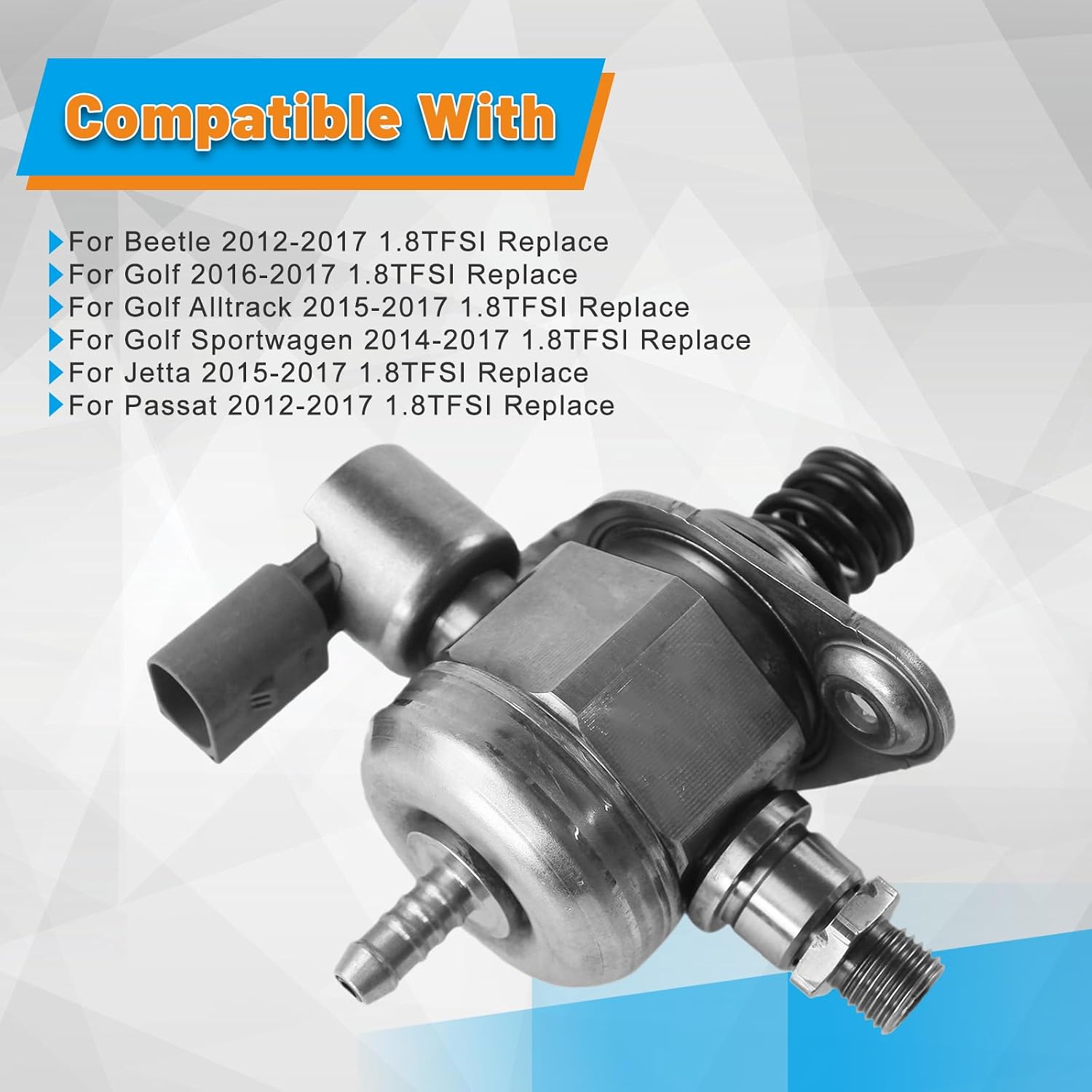 High Pressure Fuel Pump 06A127026A for Volkswagen Beetle Golf Jetta Passat 1.8T 2014-2017 Direct Replacement Precision Fuel Delivery System Upgrade Plug Play