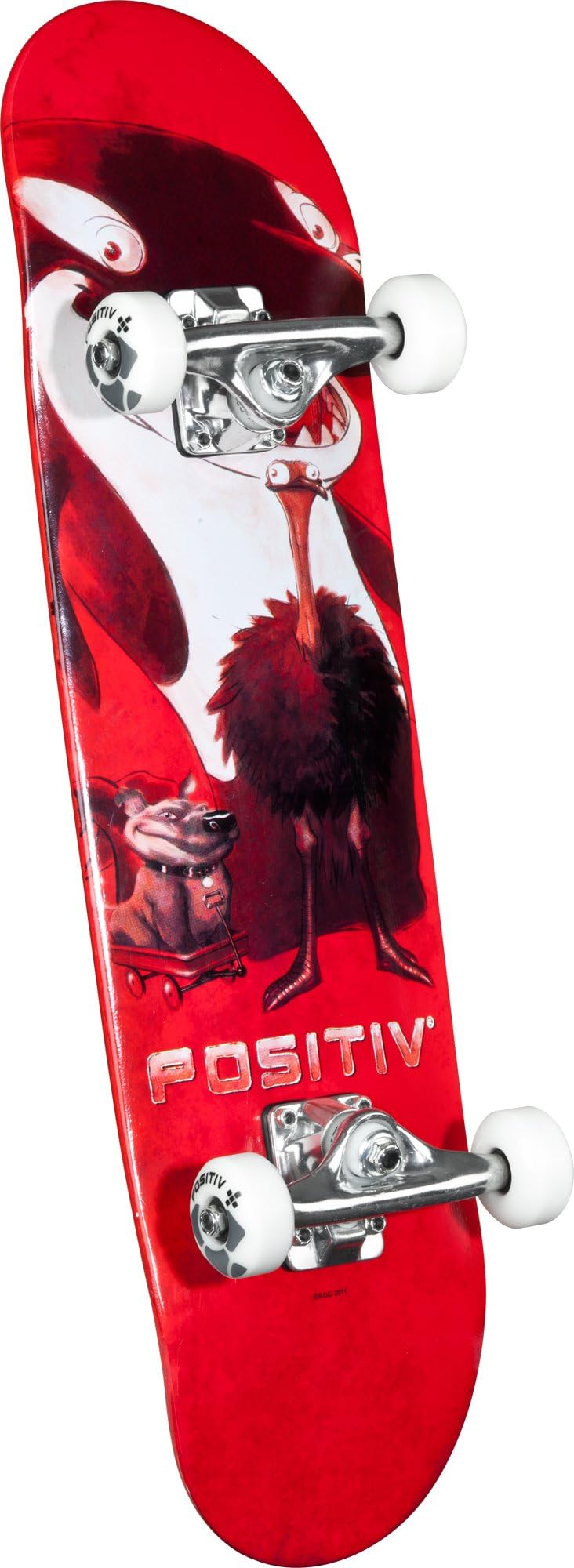 POSITIV Team Animal King Mini Complete Skateboard (Red, 7.5-Inch)